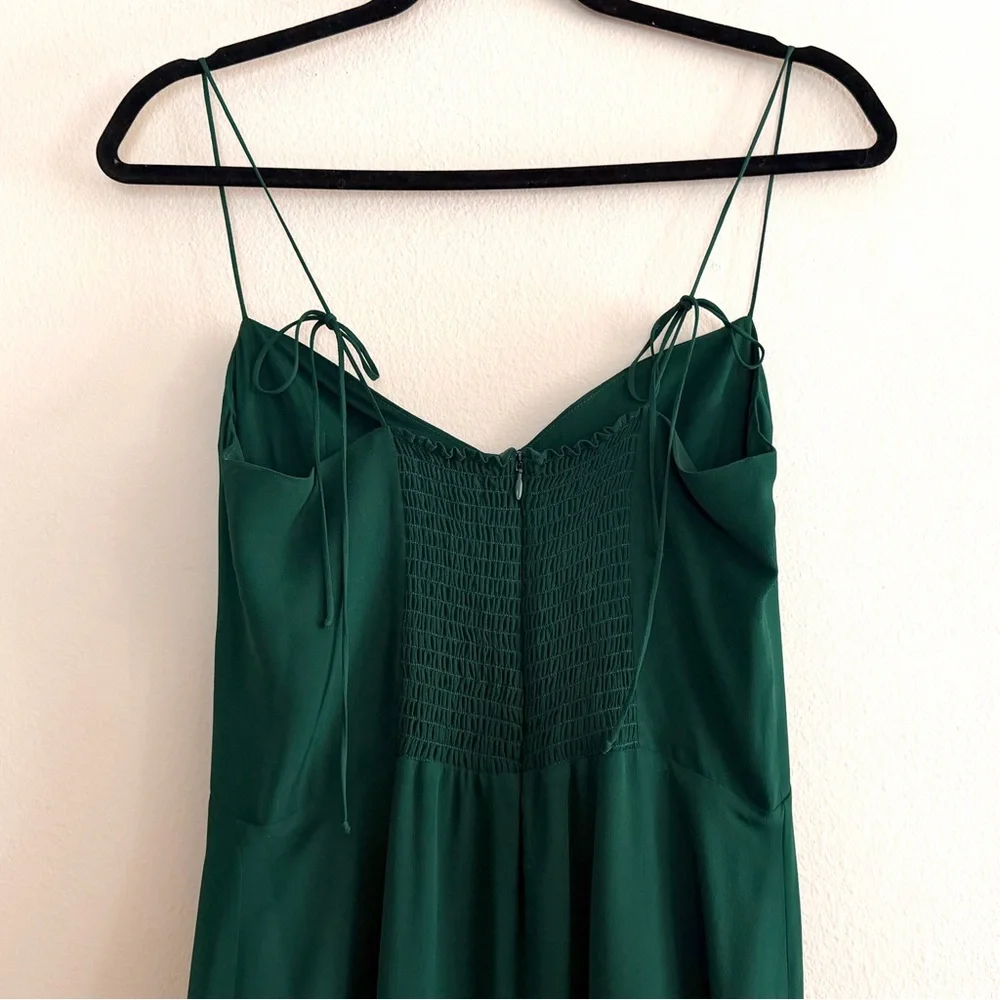 Reformation Juliette Dress In Emerald Green - Picture 9 of 13